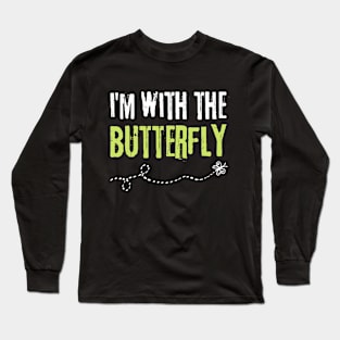 I'm With The Butterfly Halloween Matching Couple Long Sleeve T-Shirt